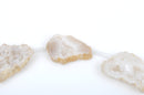 9 Large STARLIGHT WHITE DRUZY Natural Gemstone Quartz Geode Beads, Flat Round Slabs, 1-1/4" - 1-1/2", gdz0136