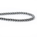 4mm Round HEMATITE Gemstone Beads . 1 strand 16" . about 102 beads  ghe0021