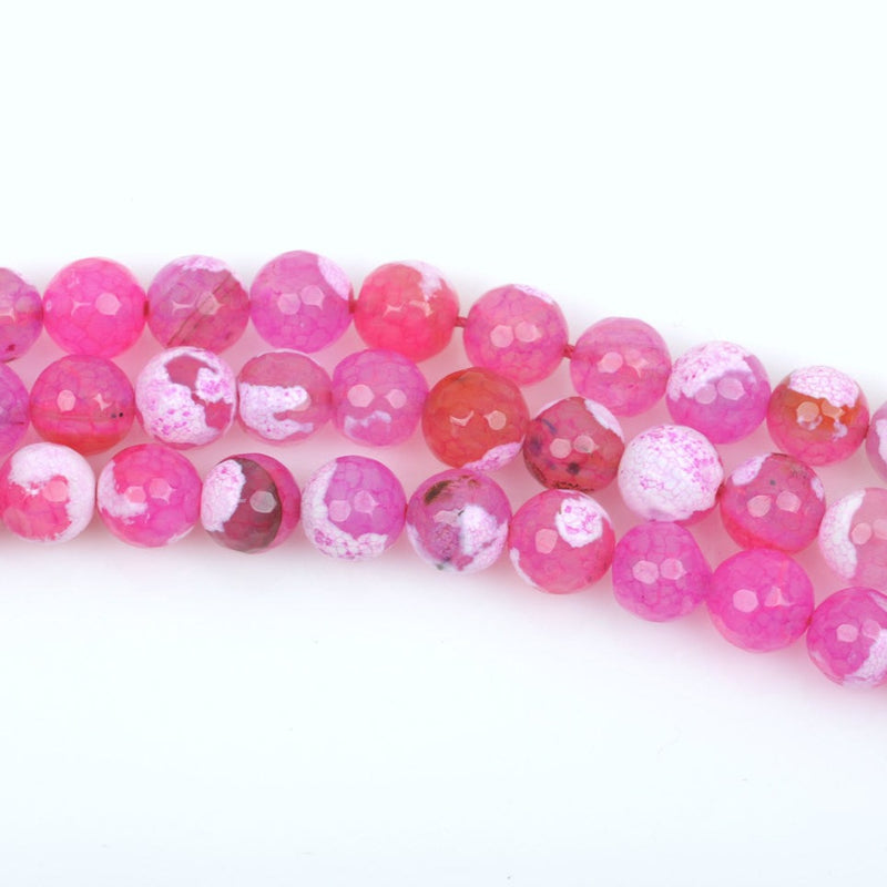 8mm Round STRAWBERRY PINK AGATE Beads, round faceted gemstone, full strand, about 49 beads, gag0225
