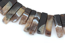 BOTSWANA AGATE Gemstone Stick Beads, 1-1/2" to 2" heavy gemstone beads, full strand, about 33 beads,  gag0230