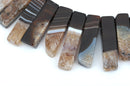 BOTSWANA AGATE Gemstone Stick Beads, 1-1/2" to 2" heavy gemstone beads, full strand, about 33 beads,  gag0230
