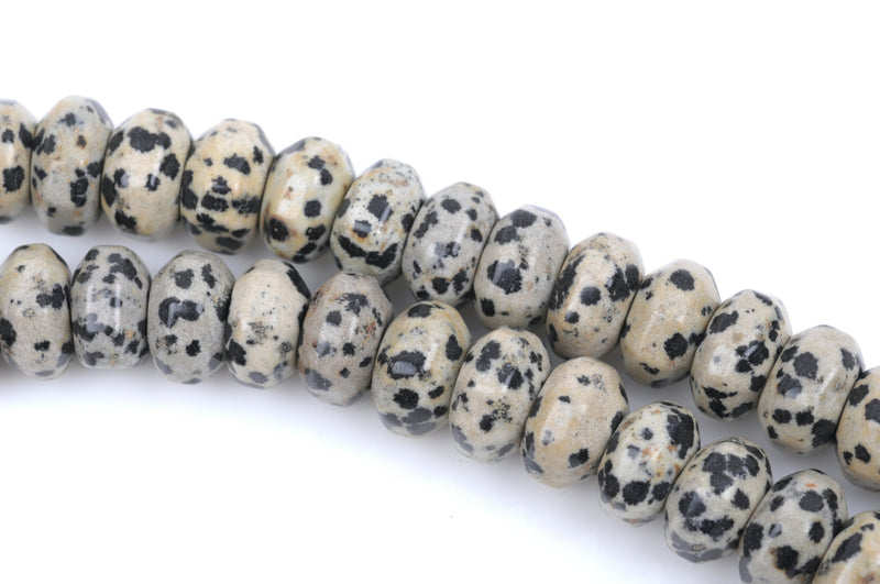 10mm DALMATIAN JASPER Rondelle Beads, Faceted Jasper Gemstone Beads, full strand, about 66 beads per strand, gja0141