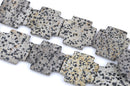 40mm DALMATIAN JASPER Cross Beads, Maltese Cross Jasper Gemstone Beads, full strand, 10 beads per strand, gja0102