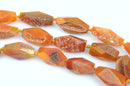 35mm ORANGE DRUZY Nugget Beads, Tangerine Gemstone Beads, full strand, size varies 27-38mm long, 11-12 beads per strand, gdz0137