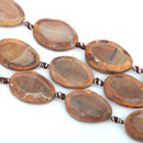 30mm Frosted AGATE DZI Beads, Twist Oval Shape, natural gemstone, full strand, 10 beads, gag0228