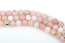 9mm PINK PERUVIAN OPAL Gemstone Beads Round, full strand, 45 beads, gop0004
