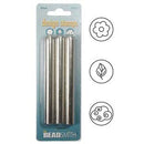 NATURE Metal Design Stamp Set, 5mm wide, set of 3 metal stamps, Flower, Leaf, Cloud,  tol0510