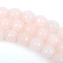 12mm Light PINK JADE Gemstone Beads, Round Faceted, Rose Quartz Pink Color, full strand, about 32 beads, gjd0163