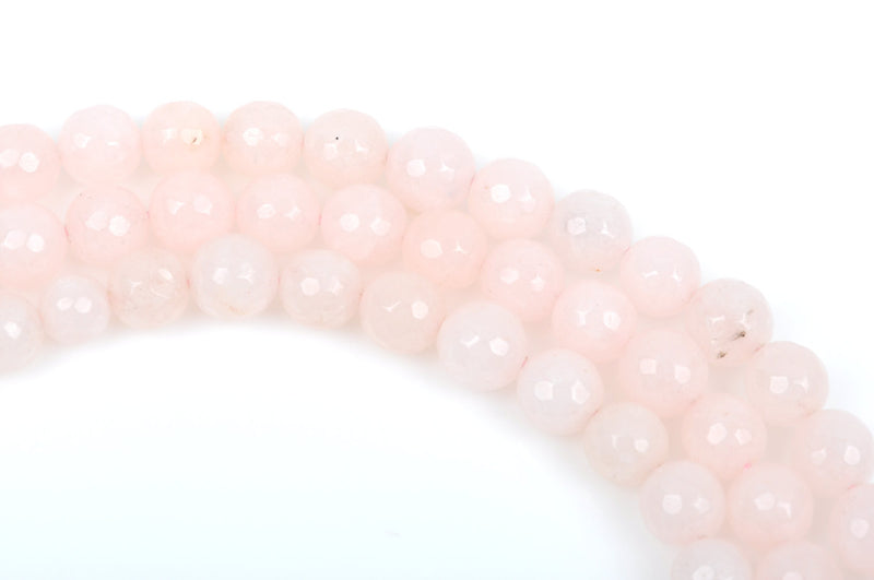 4mm Light PINK JADE Gemstone Beads, Round Faceted, Rose Quartz Pink Color, full strand, about 95 beads, gjd0166