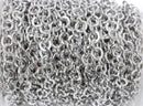 10 yards (30+ feet) Silver Round Textured Cable Link Chain, links are 6mm  fch0354b