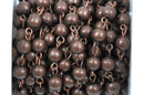 13 feet spool Copper Round Bead Chain, Rosary Chain, Metal Ball Chain Beads are 8mm  fch0363b