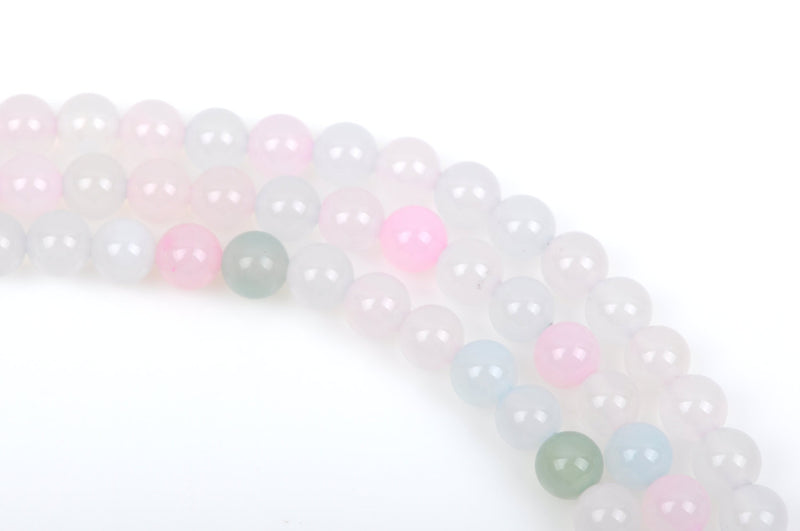 6mm Round PASTEL AGATE Beads, non-faceted, full strand, about 62 beads, Natural Gemstones gag0239