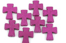 36x30mm Howlite Cross Beads, Gemstone Beads, MAGENTA PURPLE Beads, full strand, 11 beads, how0424