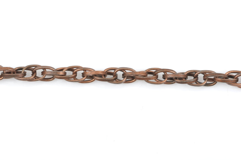 1 yard (3 feet) Copper Triple Link Cable Chain, Oval Links are 9x6mm, fch0338