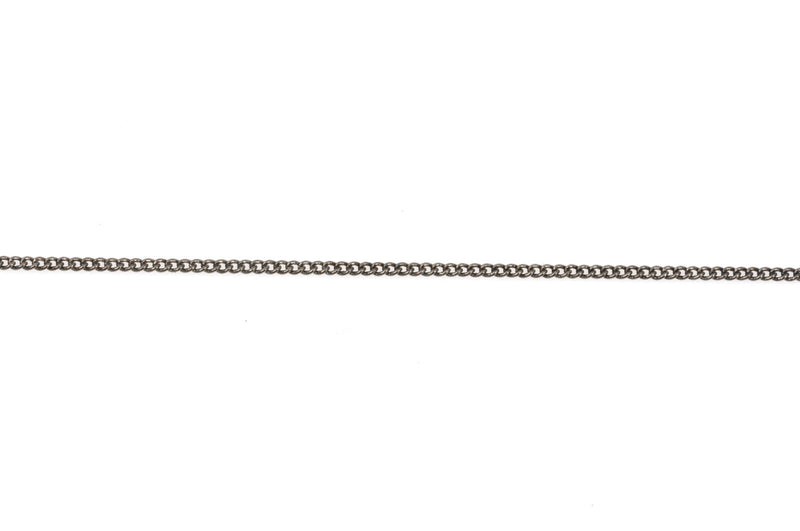 1 yard (3 feet) Gunmetal Black Curb Link Chain, links are 1.5x1.5mm, tassel chain,  fch0344