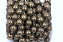 1 yard Bronze Round Bead Chain, Rosary Chain, Metal Ball Chain Beads are 10mm  fch0358a