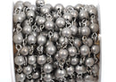 1 yard (3 feet) Matte Silver Round Bead Chain, Rosary Chain, Metal Ball Chain Beads are 6mm  fch0366a