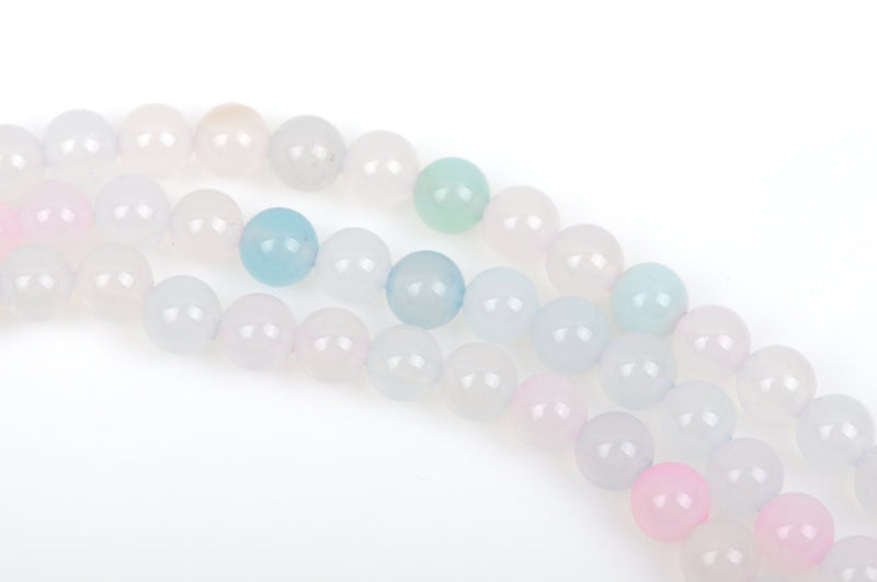 6mm Round PASTEL AGATE Beads, non-faceted, full strand, about 62 beads, Natural Gemstones gag0239