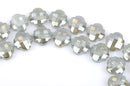 10 Spring GREEN AB QUATREFOIL Crystal Glass Beads, checkerboard faceted,  20mm, bgl1352