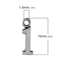 6 Silver Plated Number 1 (one) Charms, 15mm tall, about 5/8" chs2281