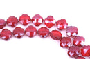 10 RED QUATREFOIL Crystal Glass Beads, checkerboard faceted,  20mm, bgl1347