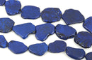 Royal Blue HOWLITE Slab Shape Gemstone Beads, magnesite, about 1"-1.5" full strand, about 17-18 beads, how0383b