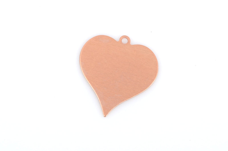 10 pcs HEART COPPER Metal Stamping Blanks Charms 3/4" (20mm wide) Tag 24 gauge msb0298