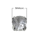 25 Silver Plated Montee Beads, Clear Rhinestone Montees Spacer Beads, prong-set, 5mm, bme0381