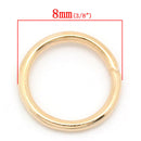 50 pcs 8mm ROSE GOLD Open Jump Rings, Wire Findings, 18 gauge, jum0161