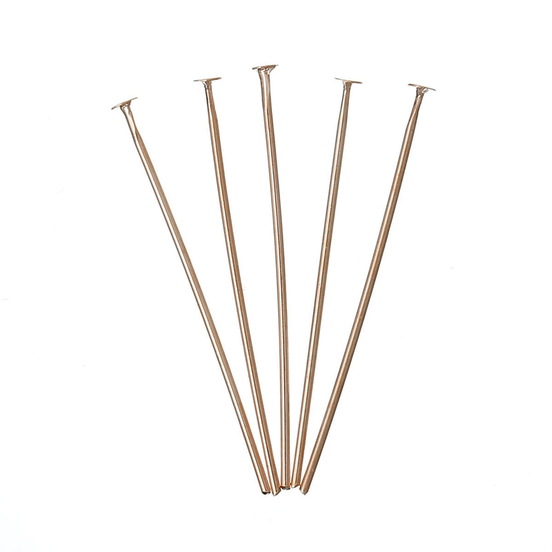 500 ROSE GOLD Metal Flat Head Pins, 3cm long, 30mm (1-1/4") 21 gauge, pin0094