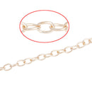 5m (16+ feet) Light Gold Open Link Cable Chain, oval cable links are 7x5mm, fch0402