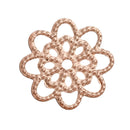100 ROSE GOLD Flower Filigree Embellishments Findings, rose gold charms, 14x14mm, fil0061