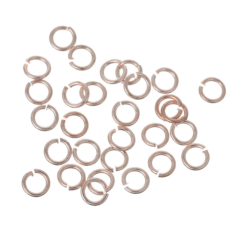 50 pcs 5mm ROSE GOLD Open Jump Rings, Wire Findings, 20 gauge, brass base, jum0163