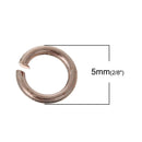 50 pcs 5mm Brass ROSE GOLD Open Jump Rings Wire Findings, 20 gauge, zinc alloy base, jum0164