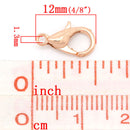 30 ROSE GOLD Copper Lobster Clasps Findings, 12x6mm, fcl0178