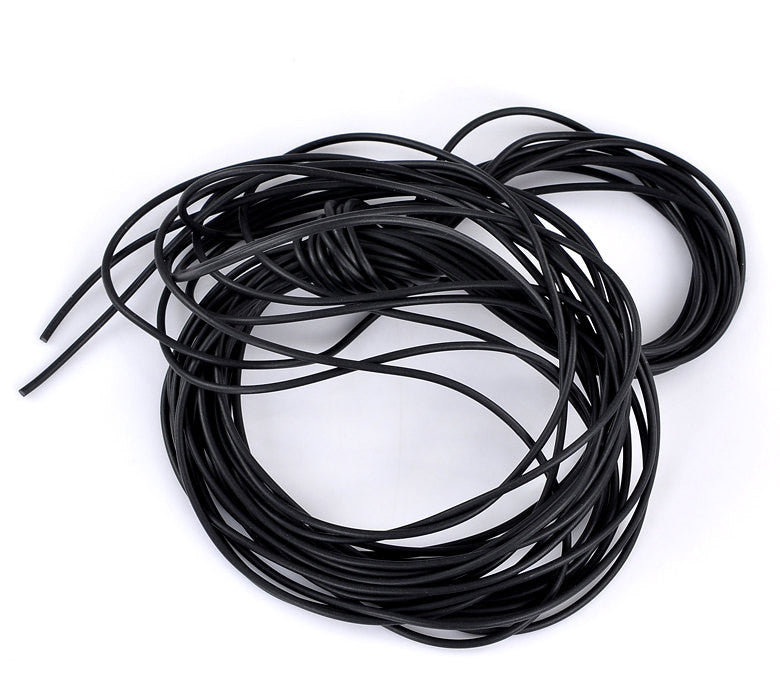 10 meters Black Rubber Jewelry Cord, 2mm diameter, cor0095