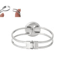 3 Silver Tone Open Bangle Bracelets, Copper Based, fits about 7-5/8" wrist Small to Medium wrist, fits 25mm cabochon, fin0520