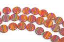 20mm Round Coin RAINBOW Beads, Composite Stone, full strand, 20 beads, gmx0053