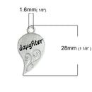 2 Sets Silver MOTHER and DAUGHTER Heart Charm Pendants  chs2313
