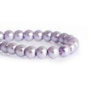 6mm LAVENDER PURPLE Round Glass Pearl Beads, double strand, about 160 beads,  bgl1371