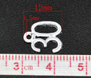 6 Number 30 Charms, Silver Plated Pendants, number thirty, chs2318