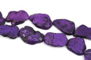 PURPLE HOWLITE Slab Shape Gemstone Beads, magnesite, about 1" to 1-1/4" full strand, about 14-15 beads, how0567