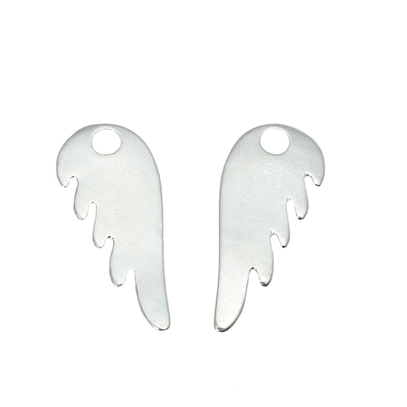 10 Silver ANGEL WING or Bird Wing charm pendants, 25x10mm, chs2329