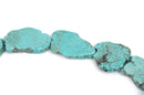 TURQUOISE BLUE HOWLITE Slab Shape Gemstone Beads, magnesite, about 3/4" to 1-1/8" full strand, about 16-18beads, how0536