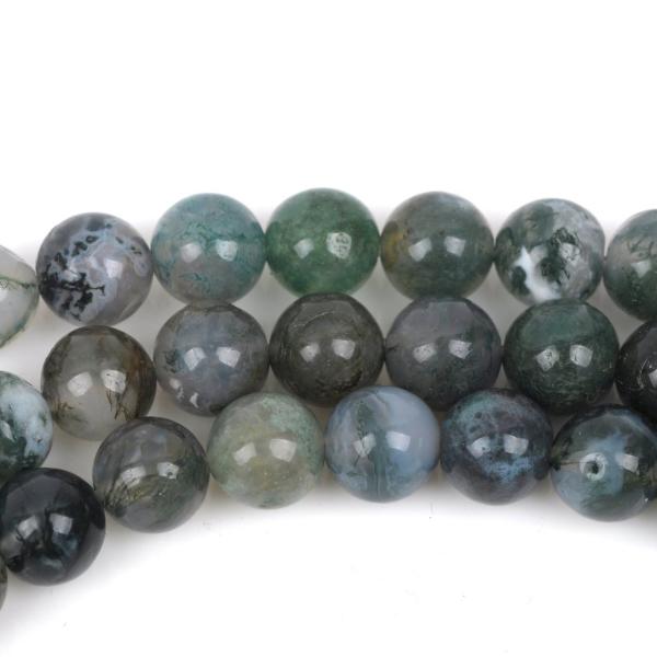 8mm MOSS AGATE Round Beads, Green Gemstone Beads, full strand, about 50 beads, gag0255