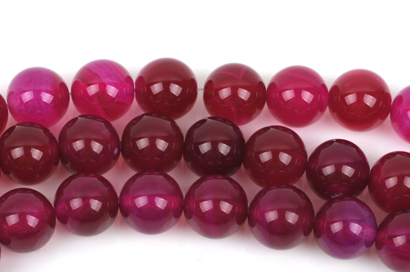 6mm FUCHSIA AGATE Round Beads, Hot Pink Agate Gemstone Beads, full strand, about 63 beads, gag0260