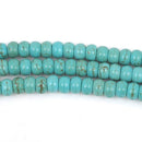 6mm HEISHI Beads, Howlite Turquoise Rondelle Beads, trade beads, full strand, about 98 beads, how0472