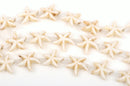 14mm WHITE STARFISH Beads, howlite beads, full strand, about 26 beads, how0475