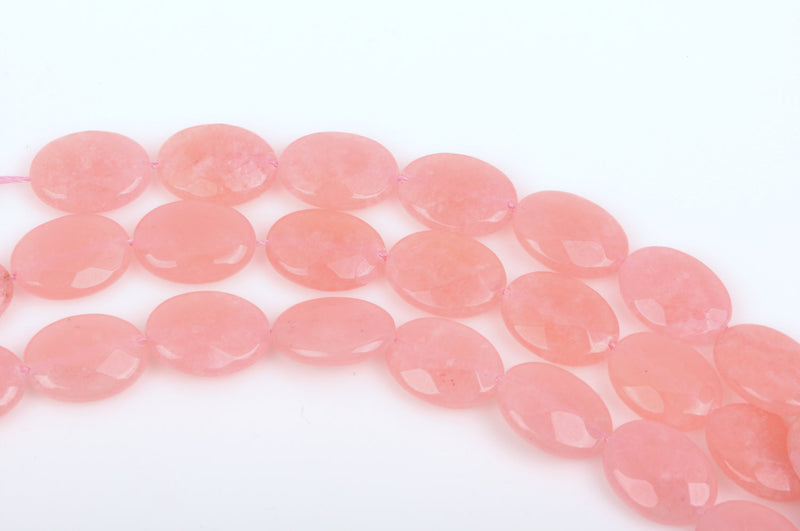 20x15mm JADE Beads, Faceted ROSE PINK Gemstone Beads, full strand, about 20 beads, gjd0167
