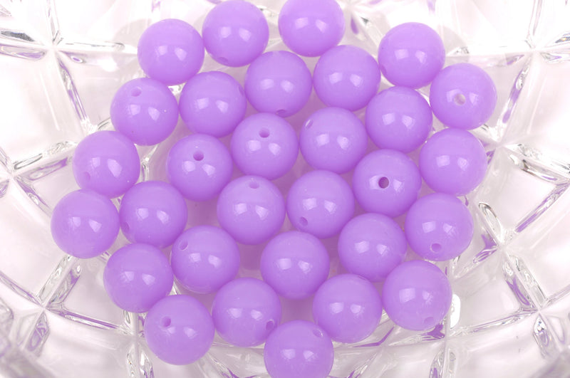 12mm LAVENDER PURPLE Acrylic Bubblegum Beads, package of 30 beads,  bac0331